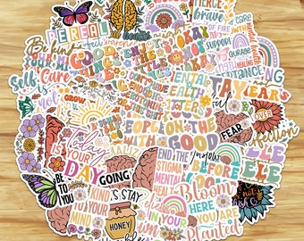 50 pcs Mental Health Stickers, Affirmation Sticker,Anxiety Depression Sticker,mental health awareness,self care,Empowerment stickers,journal