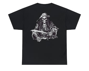 Camiseta estampada de algodón unisex Bottom Frag Pirate