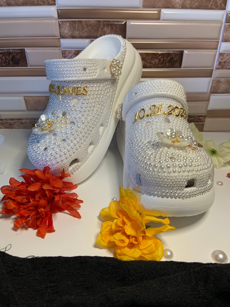 custom wedding crocs