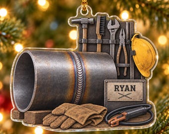 Personalized Welder Ornament, Custom Name Pipefitter Gift, Welding Tools Keepsake, Ironworker Christmas Decor, Acrylic Tree Ornament
