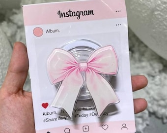 Pink Bow Magsafe Grip, E Reader Accessories, Girly Phone Holder
