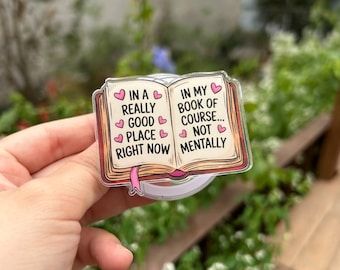 Funny Book Lover Phone Grip Stand – Detachable Anti-Slip Holder – Reader Gift Accessory
