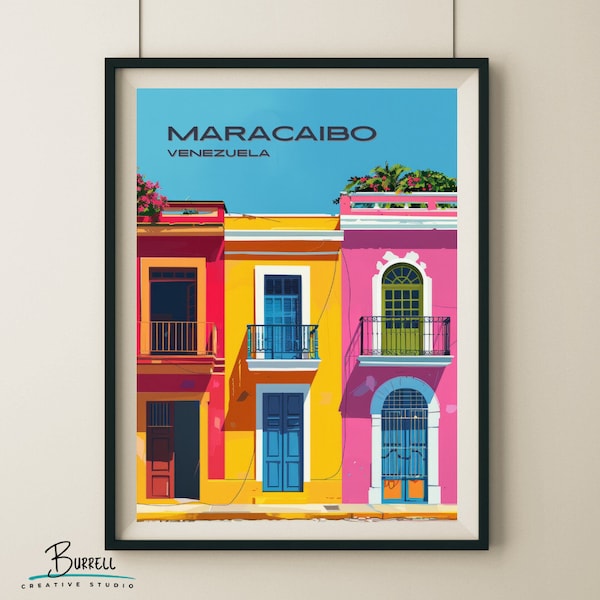 Maracaibo Venezuela Calle Carabobo Travel Poster & Wall Art Poster Print