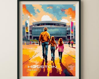 Houston Texas Rodeo Travel Poster & Wall Art Poster Print