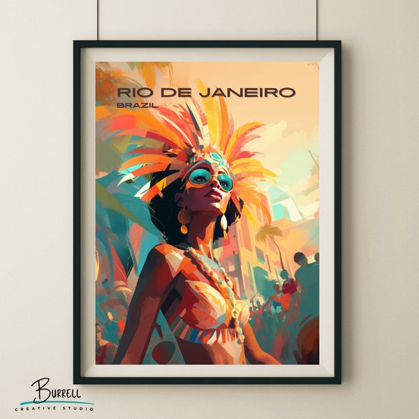 Poster de voyage et impression d'art mural Carnaval de Rio, Brésil