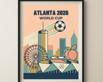 Atlanta United States 2026 World Cup Mimimalist Football Posters & Wall Art Print - Digital Download