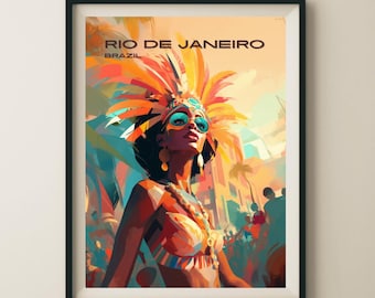 Rio Brazil Carnival Travel Poster & Wall Art Poster Print