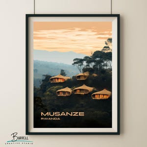 Musanze Rwanda Bisate Lodge Travel Poster & Wall Art Poster Print