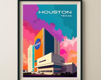 Houston Texas Nasa - Johnson Space Center Travel Poster & Wall Art Poster Print