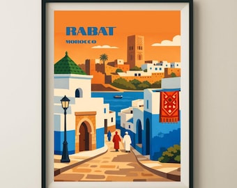 Rabat Morocco Medina Travel Poster & Wall Art Poster Print