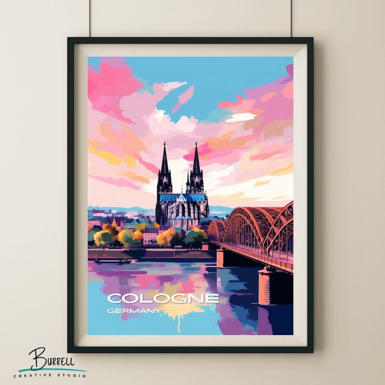 Cologne Germany Cathedral Travel Poster & Wall Art Poster Print - Etsy