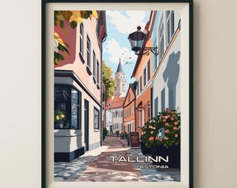 Tallinn, Estland Medeltida Arkitektur Reseposter & Väggkonst Postertryck