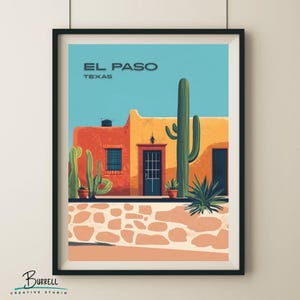 El Paso Texas Cultural Charm Travel Poster & Wall Art Poster Print