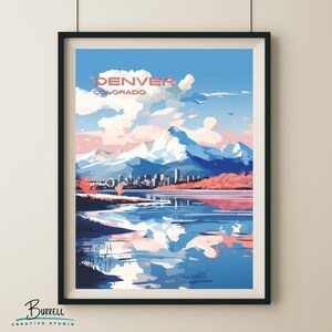 Denver Colorado Rocky Mountains und Skyline Reise Poster & Wand Kunst Poster Print