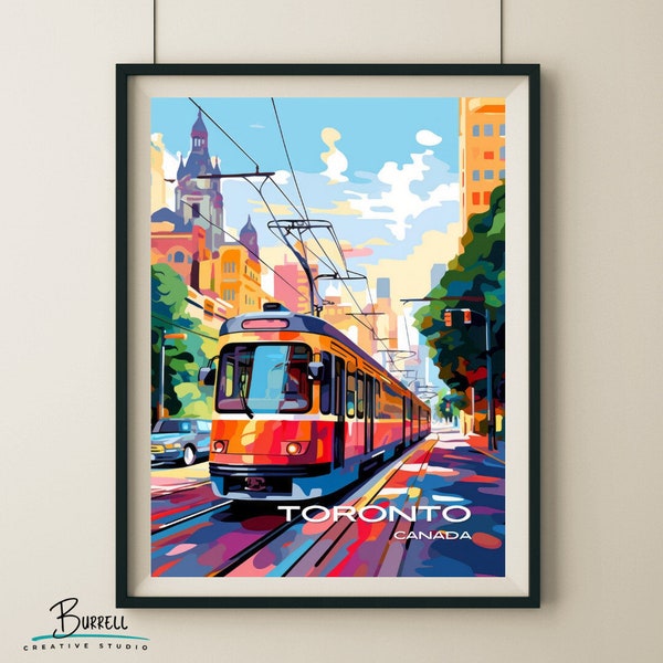 Toronto Ontario Streetcar Travel Poster & Wall Art Poster Print