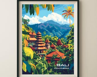 Kintamani Bali Kintamani Temple Travel Poster & Wall Art Poster Print
