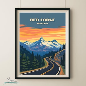 Pósteres de viaje y arte mural de la autopista Beartooth de Red Lodge, Montana