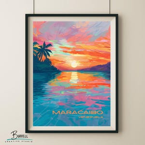 Maracaibo Venezuela Lake Travel Poster & Wall Art Poster Print