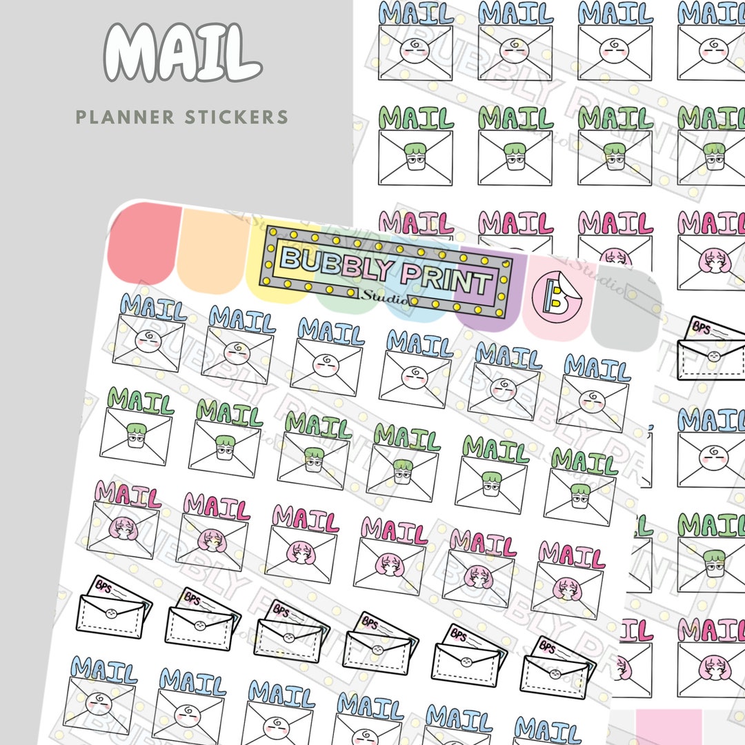Mail Sticker Sheet | Planner and Journal Sticker Sheet | Cute Stickers ...