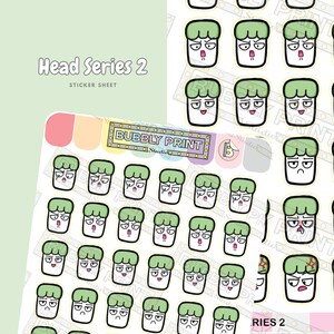 Kopfserie 2 | Planer-Sticker-Blatt | Journaling-Aufkleber | SS 002