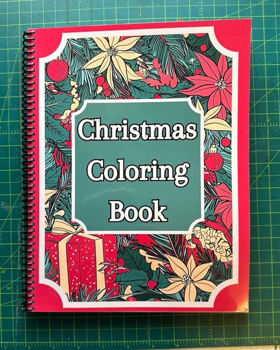 Christmas Coloring Book – 8.5″×11″, 51 Holiday Designs, Spiral Bound, Festive Coloring Book for Kids & Adults