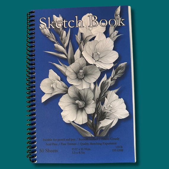 Yucca Flower Sketchbook - 5.5x8.5in, 50 Sheets, Spiral Bound, Premium Drawing Pad, Art Supplies, Floral Sketch Pad, Professional & Hobby
