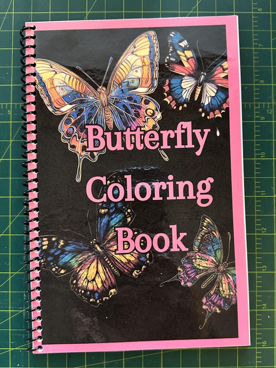 Butterfly Coloring Book - Nature-Inspired Designs, 39 Pages, 5.5x8.5in, Spiral Bound, Stress Relief, Artistic Mindfulness