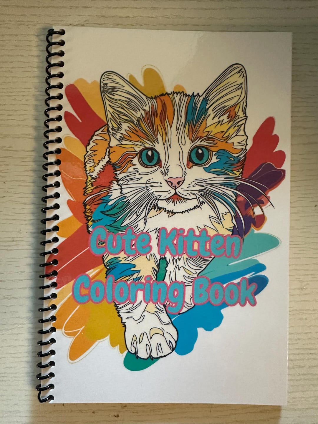 Cute Kitten Coloring Book - 5.5x8.5in, 41 Pages, Spiral Bound, Adorable ...