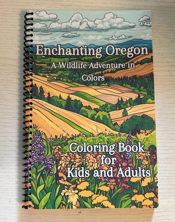 Enchanting Oregon Coloring Book - 5.5x8.5in, 61 Pages, Spiral Bound, Oregon-Themed Designs, Travel Fun, Stress Relief, Artistic Mindfulness