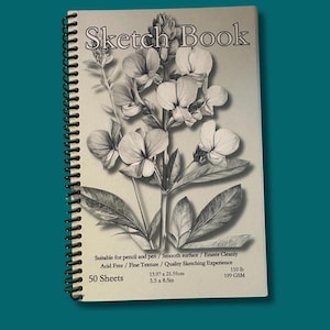 Bluebonnet Sketchbook - 5.5x8.5in, 50 Sheets, Spiral Bound, Premium Drawing Pad, Art Supplies, Creative Sketch Pad, Professional & Hobby Use