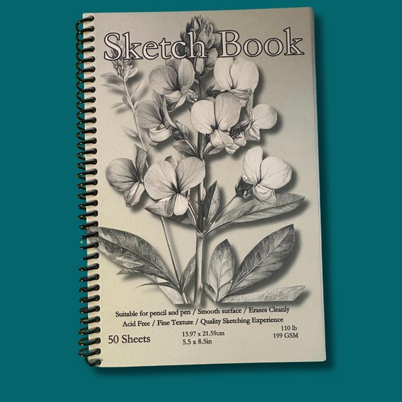Bluebonnet Sketchbook - 5.5x8.5in, 50 Sheets, Spiral Bound, Premium Drawing Pad, Art Supplies, Creative Sketch Pad, Professional & Hobby Use