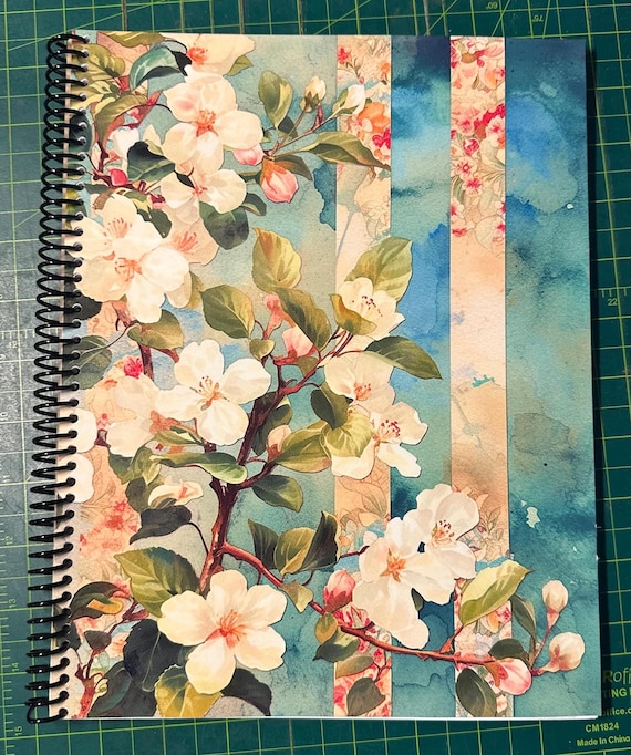 Apple Blossom Lined Notebook – Soft Cover, Spiral Bound, 60 Sheets (120 Pages), Two Sizes: 8.5×11″ & 5.5×8.5″, Floral Writing Journal