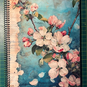 Apple Blossom Lined Notebook – Soft Cover, Spiral Bound, 60 Sheets (120 Pages), Two Sizes: 8.5×11″ & 5.5×8.5″, Floral Writing Journal