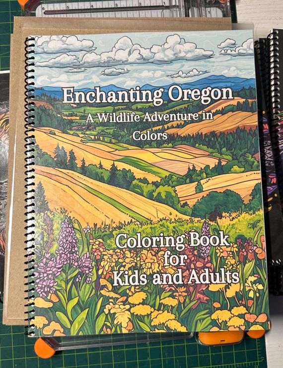 Enchanting Oregon Coloring Book - Oregon themed Designs, 61 Pages, 8.5x11in, Spiral Bound, Stress Relief, Artistic Mindfulness