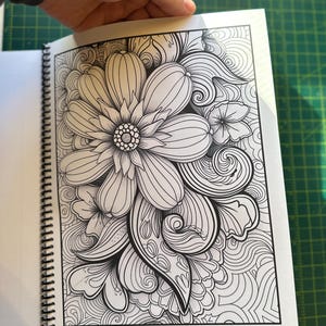 Libro para colorear para adultos con estampado floral de cachemir: diseños inspirados en la naturaleza, 50 páginas, 21,5 x 28 cm, encuadernación en espiral, alivio del estrés, atención plena artística. imagen 8