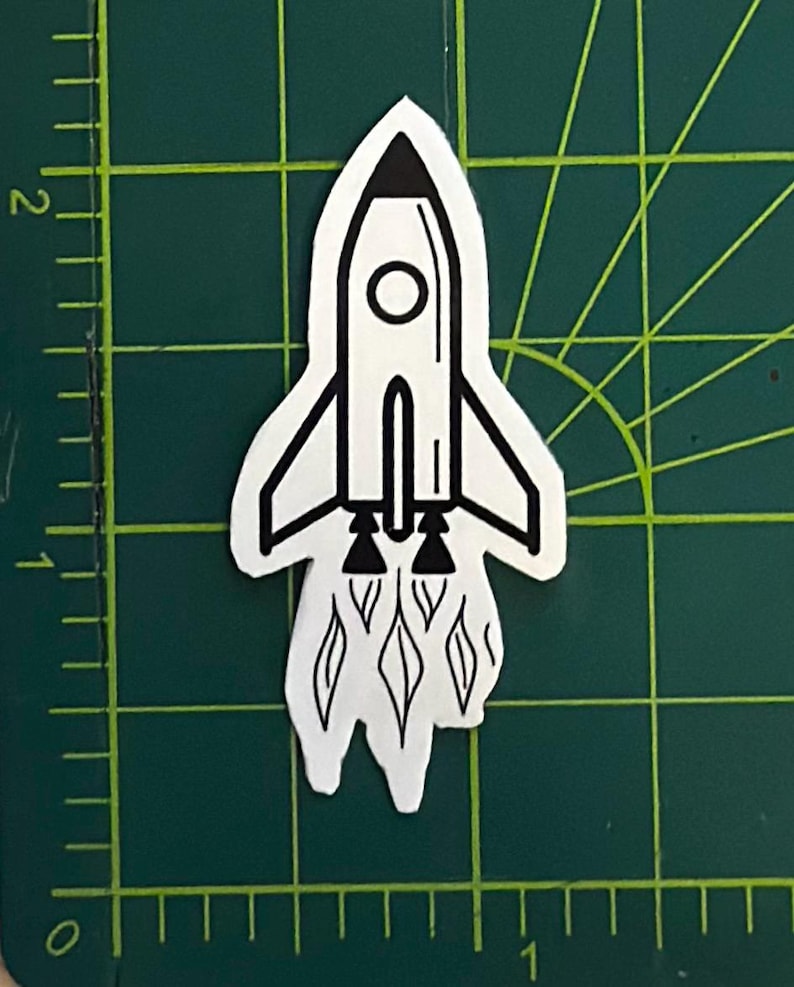 Retro Rocket-ship Sticker Pack – 72 Vibrant Vinyl Stickers, Glossy ...