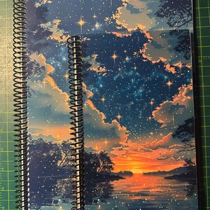 Sun & Stars Lined Notebook – Soft Cover, Spiral Bound, 60 Sheets (120 Pages), Two Sizes: 8.5×11″ and 5.5×8.5″, Writing Journal image 7