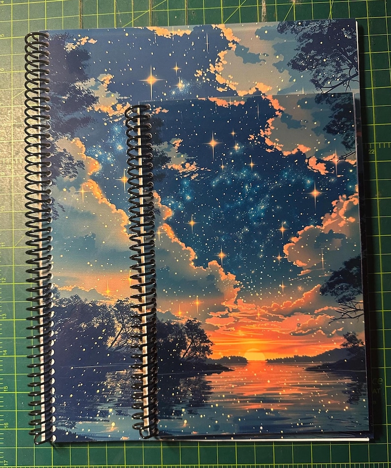 Sun & Stars Lined Notebook – Soft Cover, Spiral Bound, 60 Sheets (120 Pages), Two Sizes: 8.5×11″ and 5.5×8.5″, Writing Journal image 7
