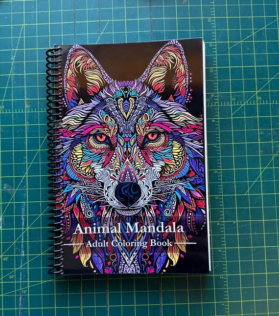 Animal Mandala Adult Coloring Book - Nature-Inspired Designs, 50 Pages, 5.5x8.5in, Spiral Bound, Stress Relief, Artistic Mindfulness
