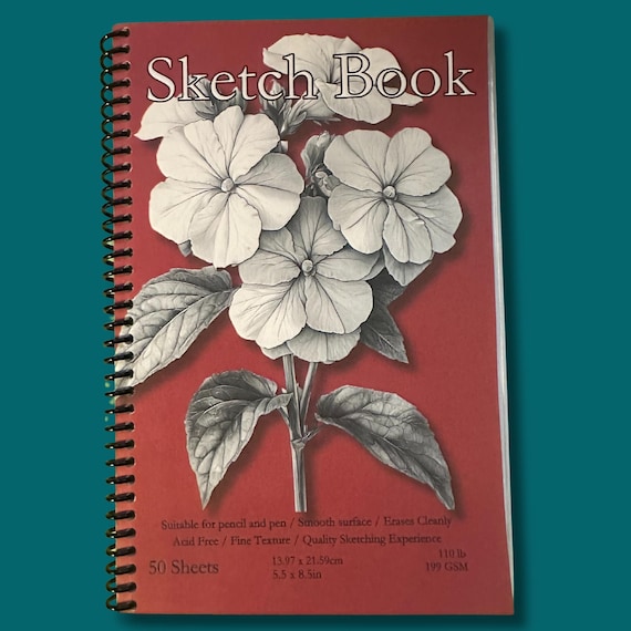 West Indian Lantana Sketchbook - 5.5x8.5in, 50 Sheets, Spiral Bound, Premium Drawing Pad, Art Supplies, Sketch Pad, Professional & Hobby