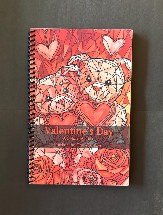 Valentine's Day Coloring Book - Romantic & Heart-Inspired Designs, 55 Pages, 5.5x8.5in, Spiral Bound, Stress Relief, Artistic Mindfulness
