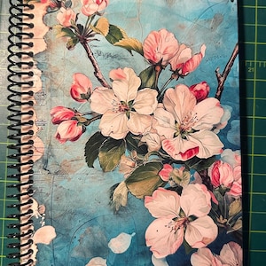 Apple Blossom Lined Notebook – Soft Cover, Spiral Bound, 60 Sheets (120 Pages), Two Sizes: 8.5×11″ & 5.5×8.5″, Floral Writing Journal image 5