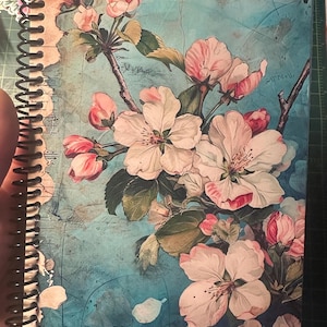 Apple Blossom Lined Notebook – Soft Cover, Spiral Bound, 60 Sheets (120 Pages), Two Sizes: 8.5×11″ & 5.5×8.5″, Floral Writing Journal Small