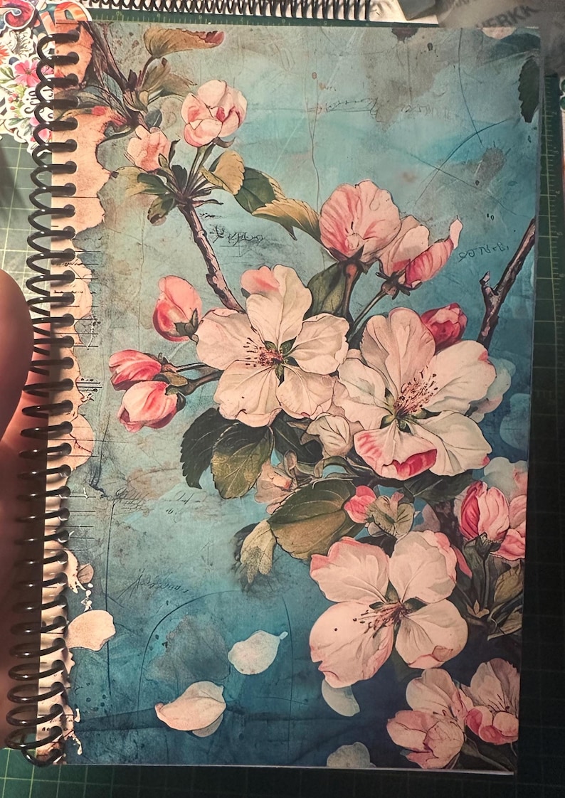 Apple Blossom Lined Notebook – Soft Cover, Spiral Bound, 60 Sheets (120 Pages), Two Sizes: 8.5×11″ & 5.5×8.5″, Floral Writing Journal Small
