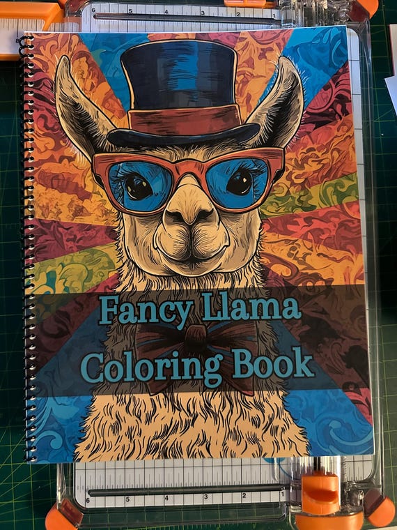 Fancy Llama Coloring Book - Cute animal Inspired Designs, 52 Pages, 8.5x11in, Spiral Bound, Stress Relief, Artistic Mindfulness