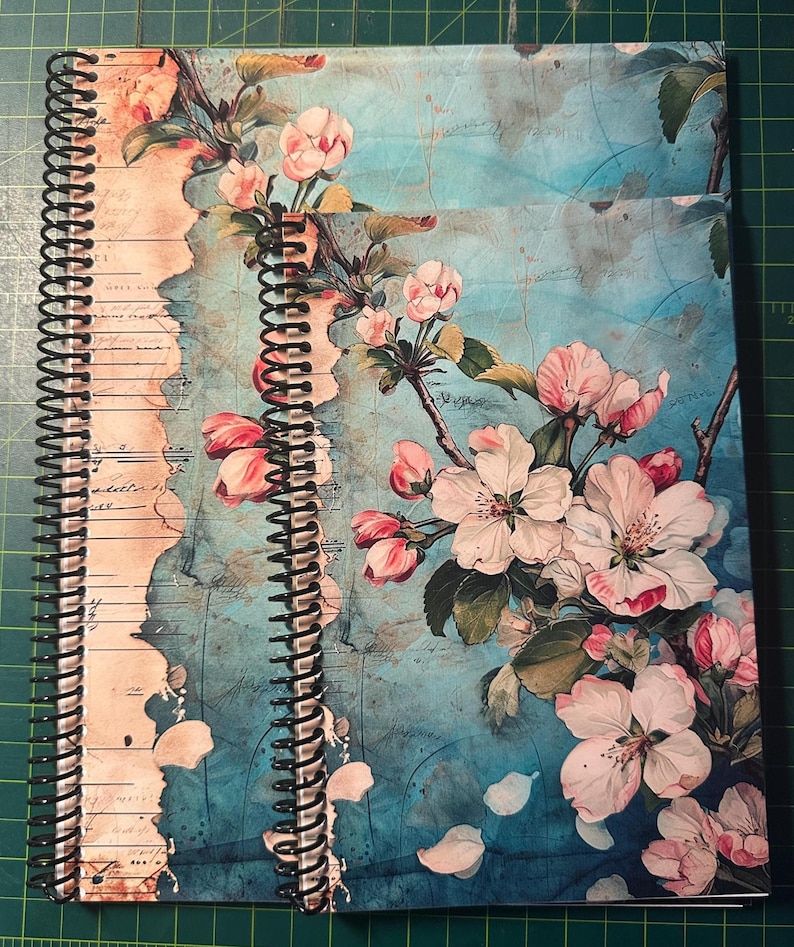 Apple Blossom Lined Notebook – Soft Cover, Spiral Bound, 60 Sheets (120 Pages), Two Sizes: 8.5×11″ & 5.5×8.5″, Floral Writing Journal image 7