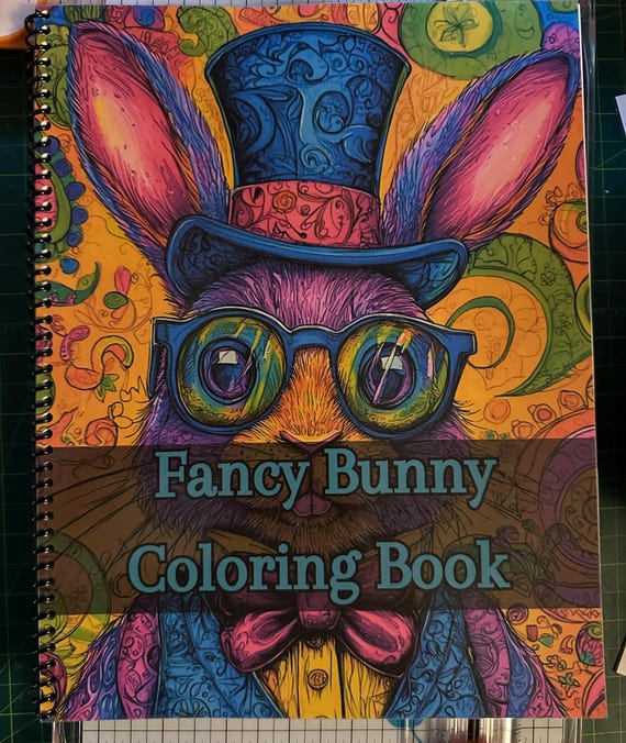 Fancy Bunny Coloring Book - Cute animal Inspired Designs, 43 Pages, 5.5x8.5in, Spiral Bound, Stress Relief, Artistic Mindfulness