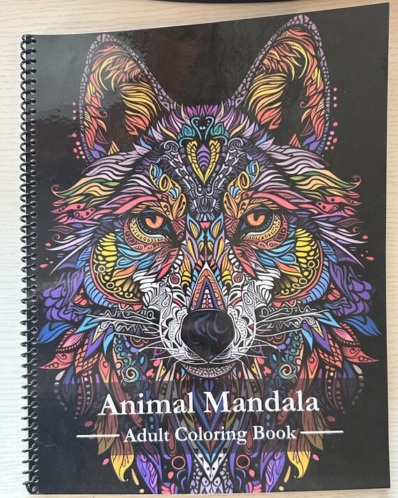 Animal Mandala Adult Coloring Book - Nature-Inspired Designs, 50 Pages, 8.5x11in, Spiral Bound, Stress Relief, Artistic Mindfulness