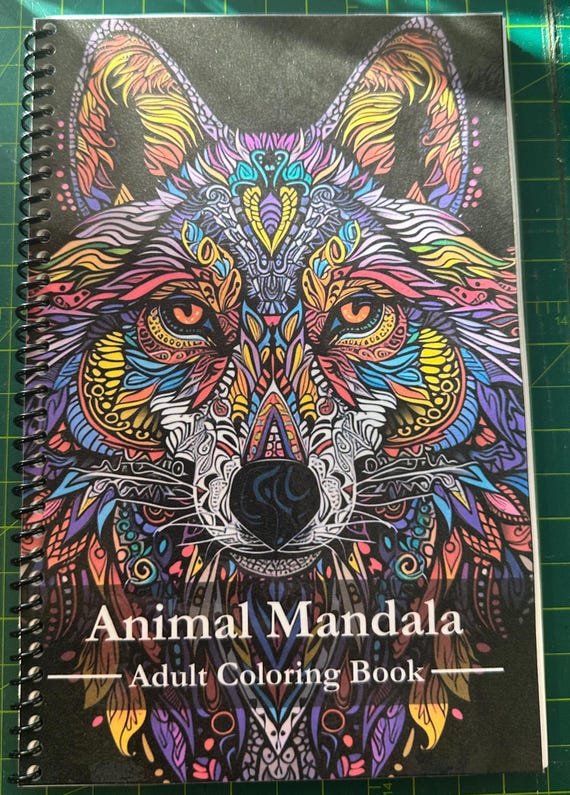 Animal Mandala Adult Coloring Book - Nature-Inspired Designs, 50 Pages, 5.5x8.5in, Spiral Bound, Stress Relief, Artistic Mindfulness