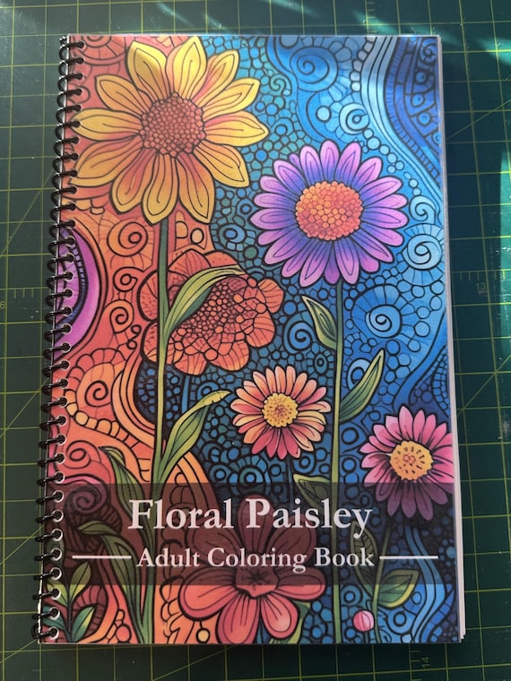 Floral Paisley Adult Coloring Book - Nature-Inspired Designs, 50 Pages, 5.5x8.5in, Spiral Bound, Stress Relief, Artistic Mindfulness